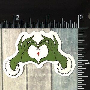 🌀10/$10🌀 Mean One Grinch Christmas Reusable Waterproof Vinyl Sticker